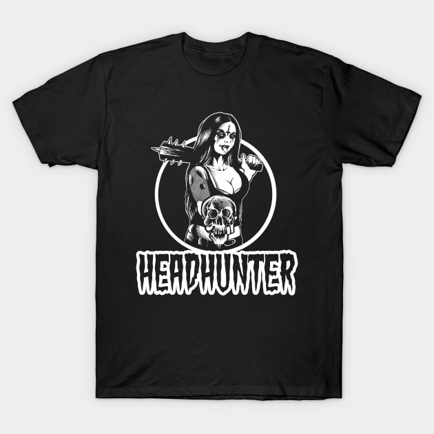 Headhunter Black Metal Girl T-Shirt by wildsidecomix